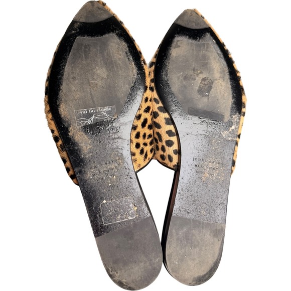 Jenni Kayne Leopard Print Calf Hair Pointed Toe Mules Women Sz 38 Quiet Luxury - Picture 5 of 12
